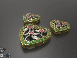 heart pendant with flowers 3D Print Model