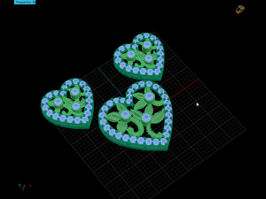 heart pendant with flowers 3D-Druckmodell
