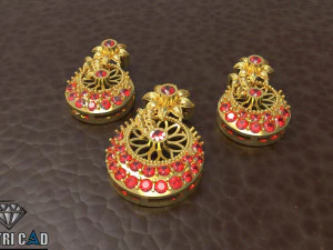 pendente a fiore con pietre preziose Modello di stampa 3D