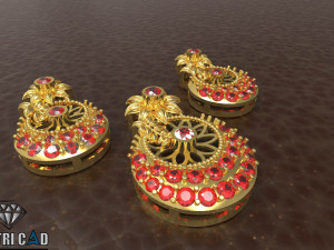 flower pendant with gemstones 3D Print Model