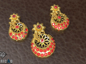 flower pendant with gemstones 3D Print Model
