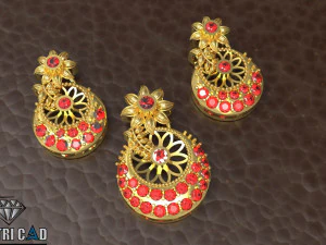 flower pendant with gemstones 3D Print Model