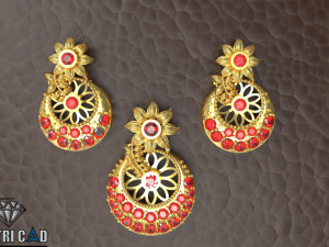 flower pendant with gemstones 3D Print Model
