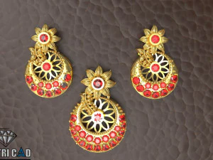 flower pendant with gemstones 3D Print Model