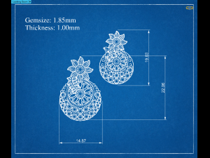 flower pendant with gemstones 3D Print Model