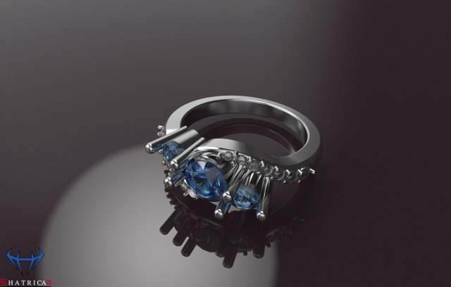 3 stones engagement ring 3D 打印模型 .c4d .max .obj .3ds .fbx .stl .blend