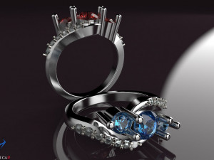 3 stones engagement ring 3D 打印模型