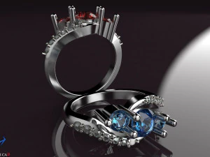 3 stones engagement ring 3D Print Model