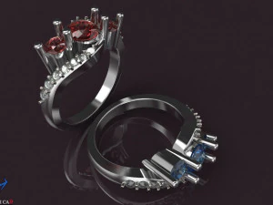 3 stones engagement ring 3D Print Model