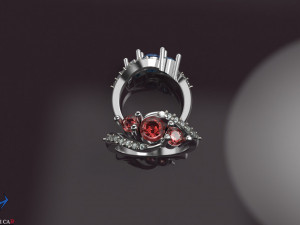 3 stones engagement ring 3D 打印模型
