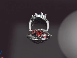 3 stones engagement ring 3D Print Model