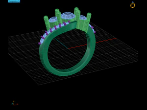 3 stones engagement ring 3D Print Model