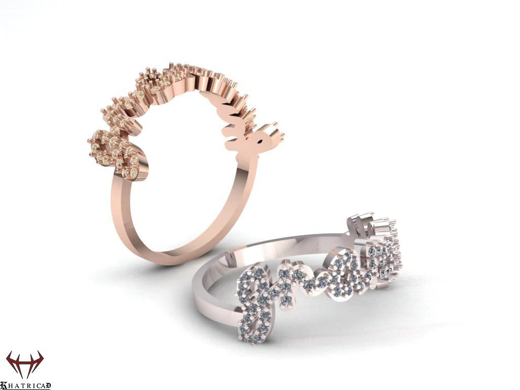 alphabet ring 3D Print Model .c4d .max .obj .3ds .fbx .stl .blend 