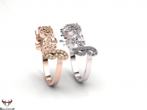 alphabet ring 3Dプリントモデル