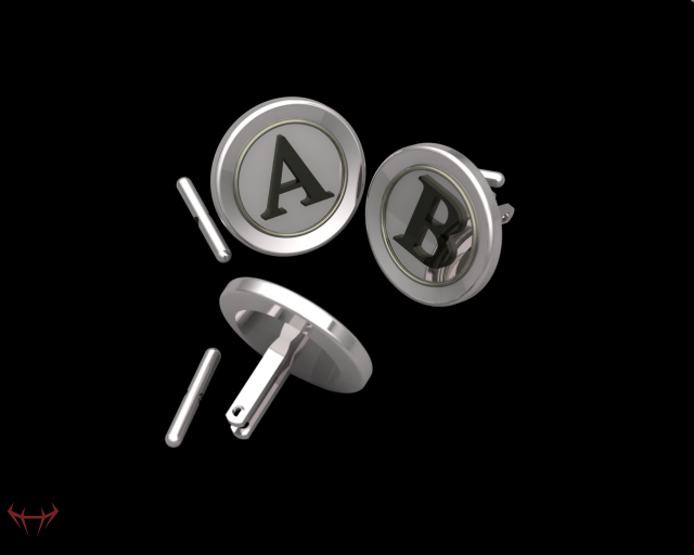 cufflinks all letters alphabets 3D मॉडल .c4d .max .obj .3ds .fbx .stl .blend 