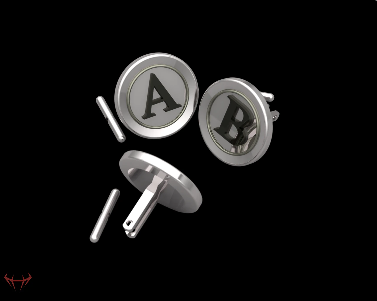cufflinks all letters alphabets 3D Model .c4d .max .obj .3ds .fbx .stl .blend 