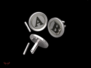 cufflinks all letters alphabets 3D 모델