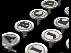 cufflinks all letters alphabets 3D Model
