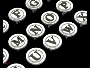 cufflinks all letters alphabets 3D Model