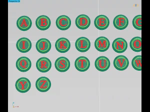 cufflinks all letters alphabets 3D Model