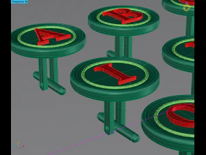 cufflinks all letters alphabets 3D Model