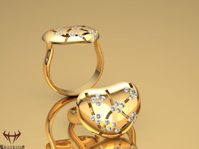 heart charm ring 3D मॉडल .c4d .max .obj .3ds .fbx .stl .blend 