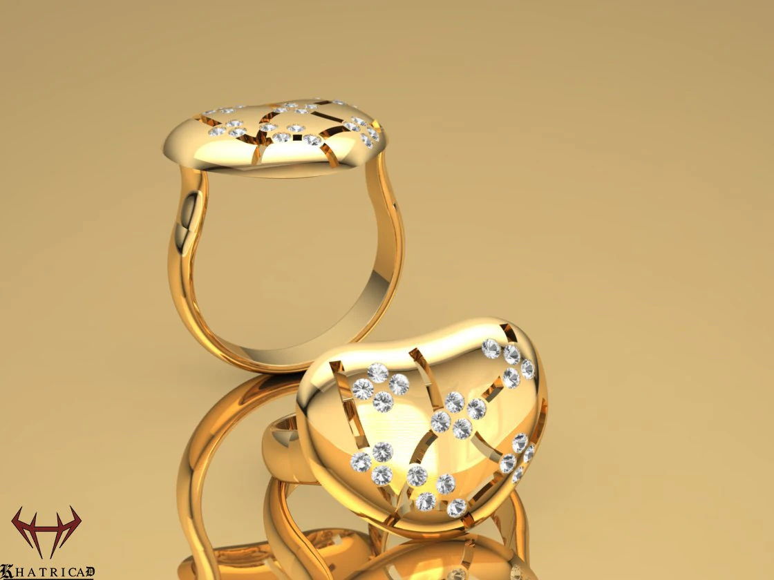 heart charm ring 3D Model .c4d .max .obj .3ds .fbx .stl .blend 