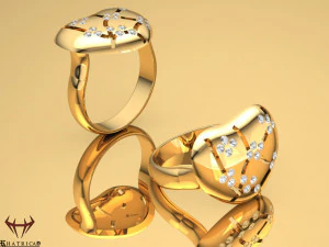 heart charm ring 3D Model