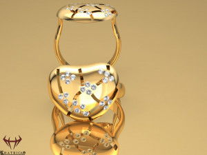heart charm ring 3D मॉडल