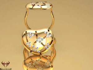 heart charm ring 3D Model