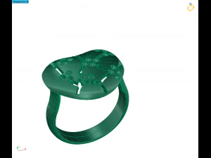 heart charm ring 3D Model