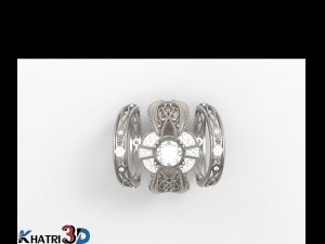 engagement ring with wedding band 3D 모델