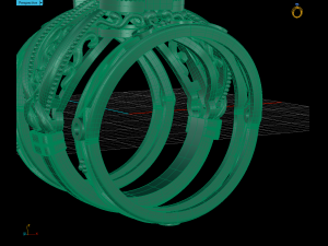 engagement ring with wedding band 3D 모델