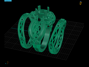 engagement ring with wedding band 3D 모델