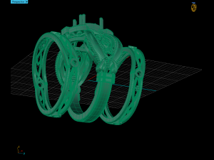 engagement ring with wedding band 3D 모델