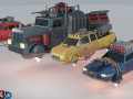 Scifi Car Collection Low Poly Modelo 3D