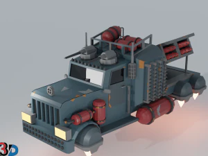 scifi car collection low poly 3D Model