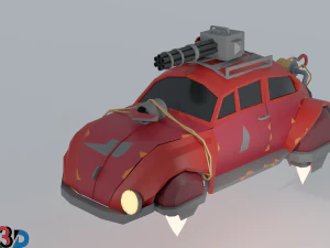 scifi car collection low poly 3D Model