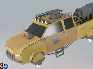 scifi car collection low poly 3D Model