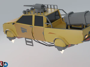 scifi car collection low poly 3D Model