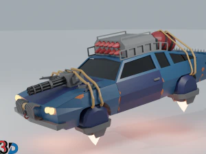 scifi car collection low poly 3D Model