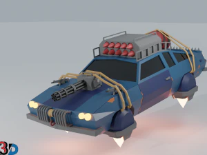 scifi car collection low poly 3D Model