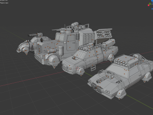 scifi car collection low poly 3D Модель