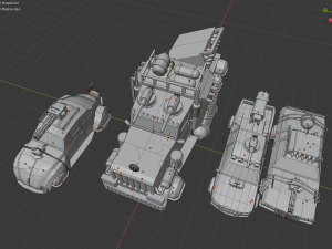 scifi car collection low poly 3D Модель