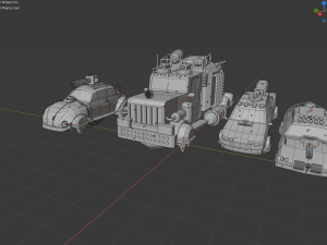 scifi car collection low poly 3D Модель