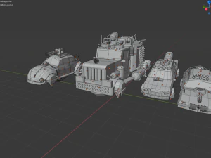 scifi car collection low poly 3D Model