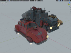 scifi car collection low poly 3D Model