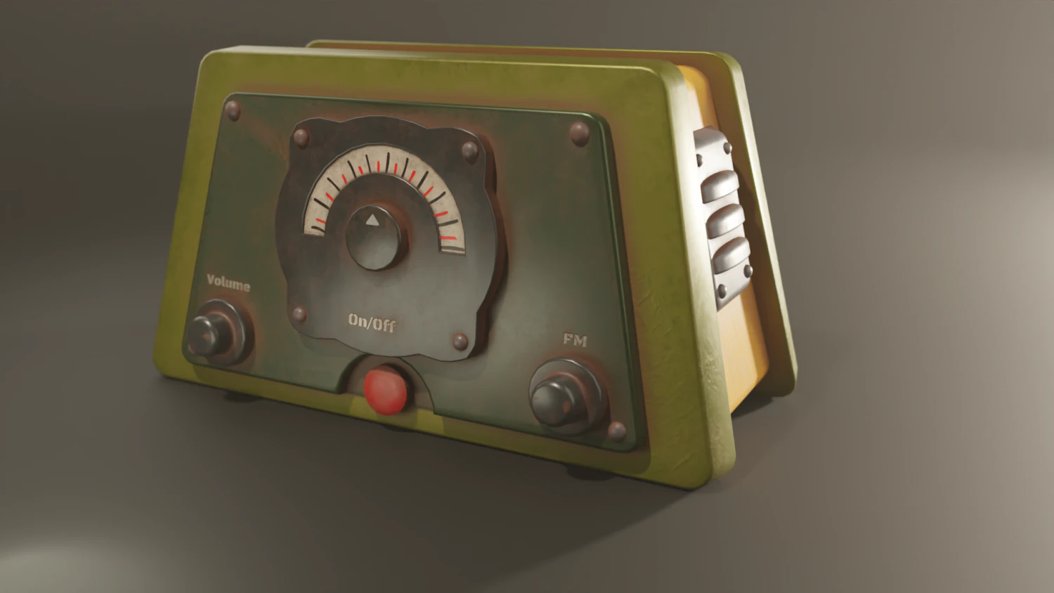 rusty radio low-poly 3D Model .c4d .max .obj .3ds .fbx .stl .blend 