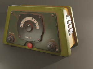radio arrugginita low-poly Modello 3D