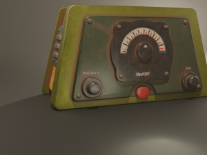 rusty radio low-poly Modello 3D